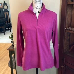 Columbia Pink/Purple fleece Quarter-Zip Stand-Up Collar Sweatshirt